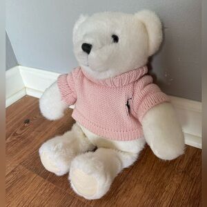 Ralph Lauren Pink Sweater Stuffed Animal Teddybear
